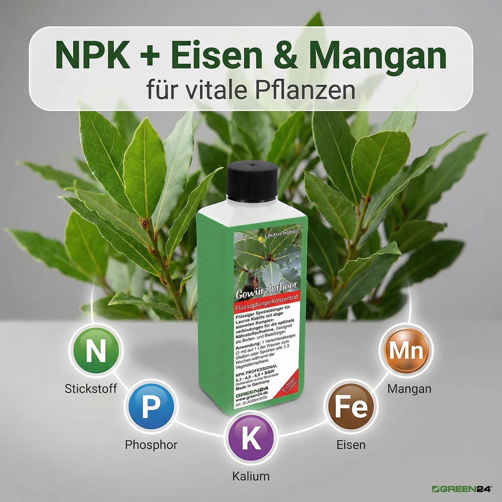 Gewürzlorbeer-Dünger mit NPK-Nährstoffen und Spurenelementen