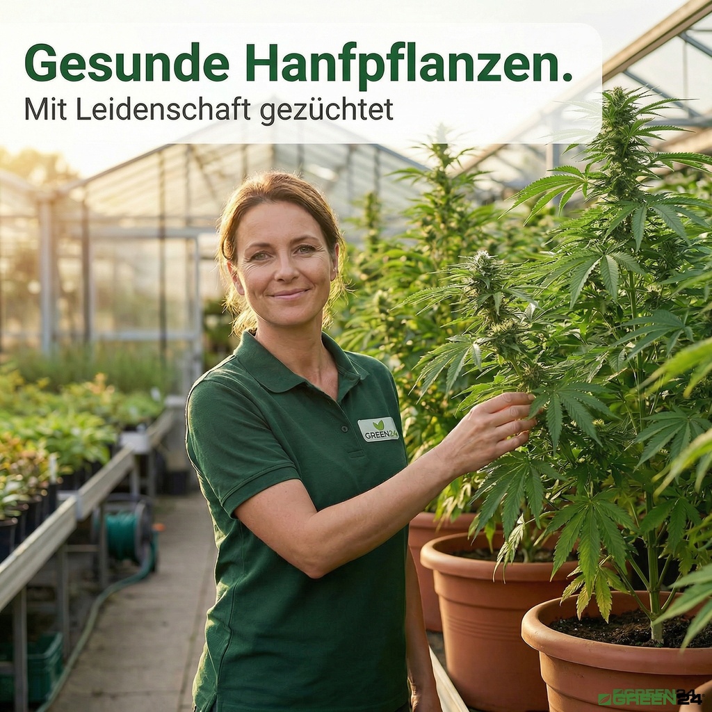 gesunde Hanfpflanzen in einer professionellen Gärtnerei