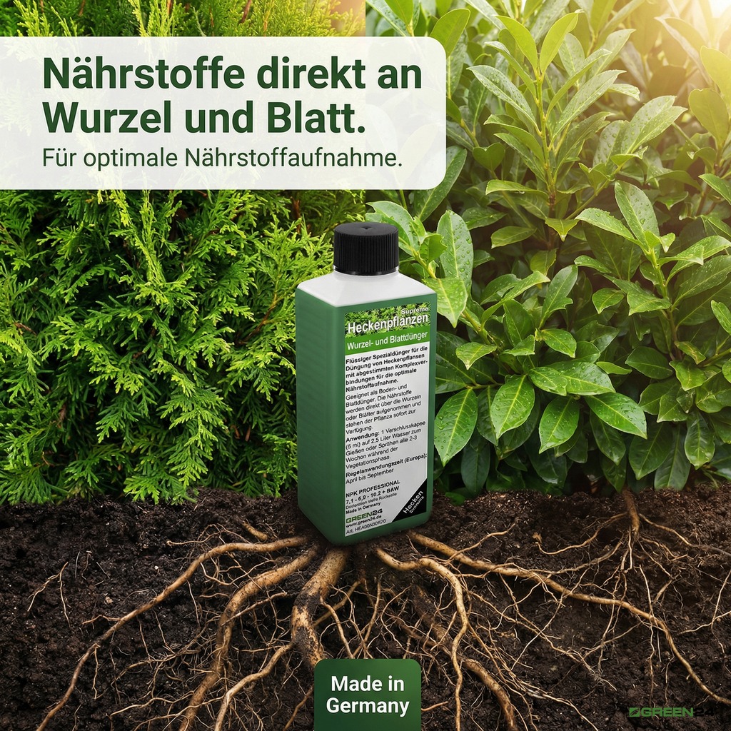Heckenpflanzen-Dünger Wurzeldüngung oder Blattdüngungen