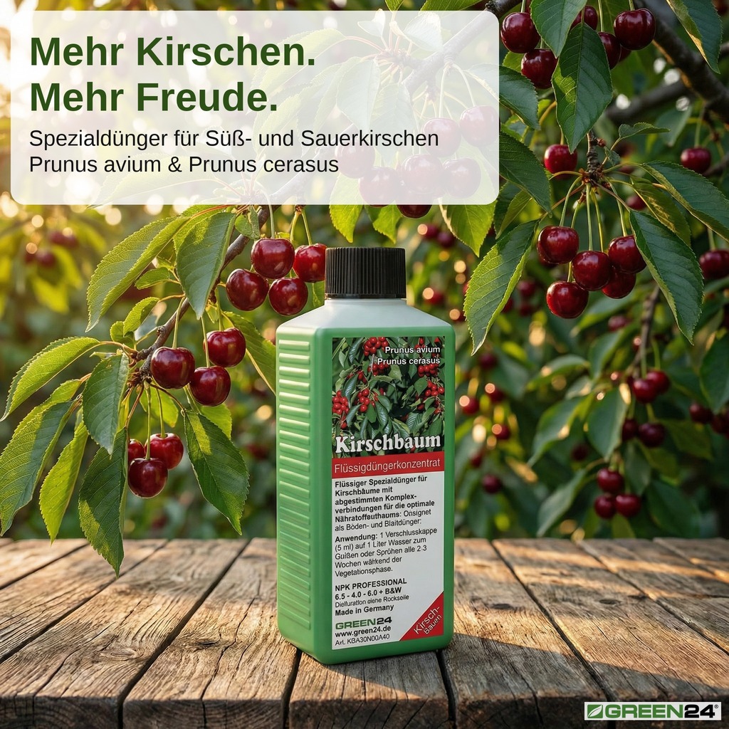 GREEN24 Kirschbaum-Dünger. Mehr Kirschen. Mehr Freude.