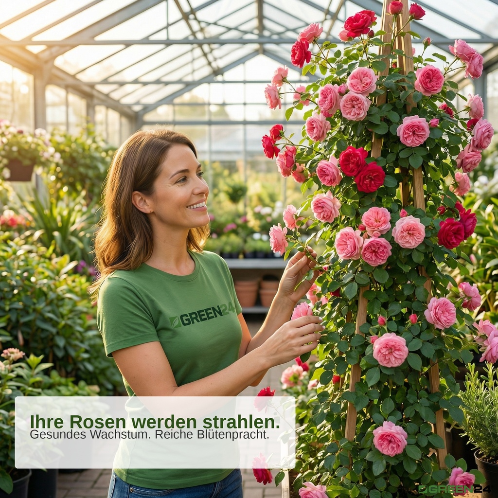 Prächtige Kletterrosen zeigt die beeindruckenden Ergebnisse des Kletterrosen und Strauchrosen Düngers