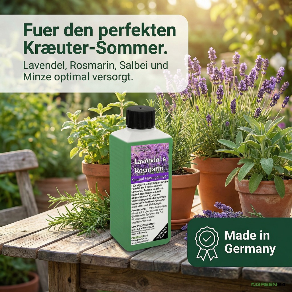 Lavendel & Rosmarin Spezial Flüssigdünger für Kräutertöpfe und Garten