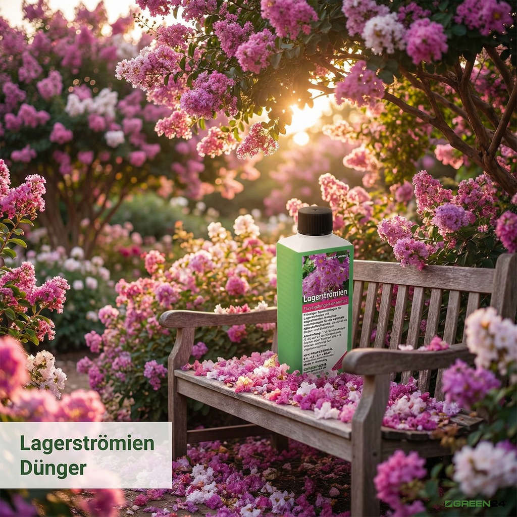 Lagerströmien Dünger mit drei Vorteilen: intensive Blütenfarben, Wurzelstärkung, alle Sorten