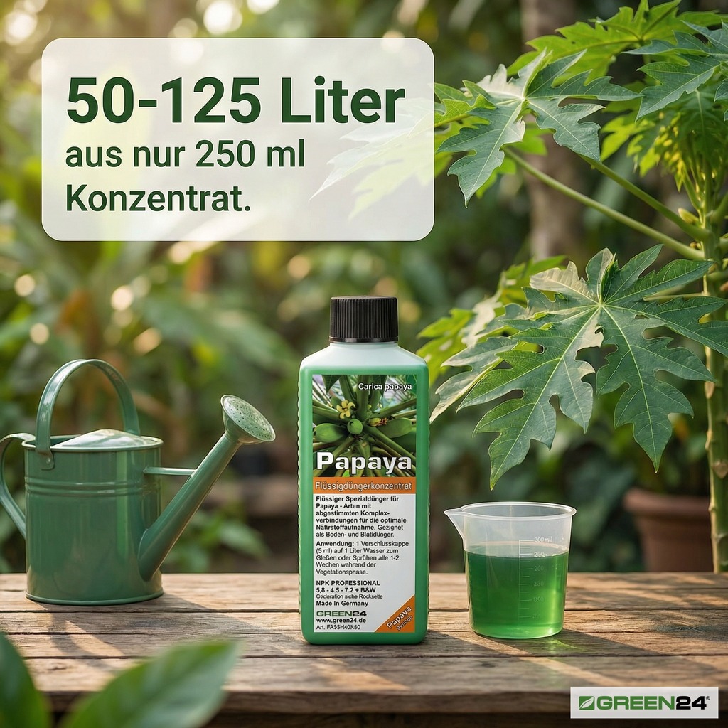 Papaya-Dünger 250 ml Konzentrat ergibt 50-125 Liter Düngerlösung