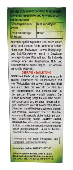 Rasen Unkraut Frei DICOTEX 500ml