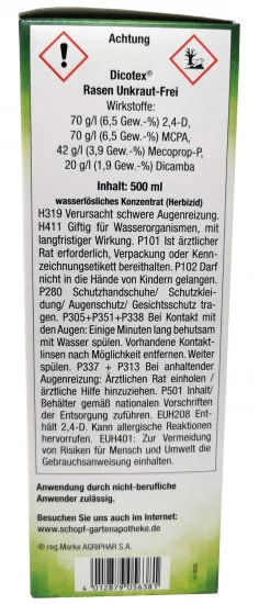 Rasen Unkraut Frei DICOTEX 500ml