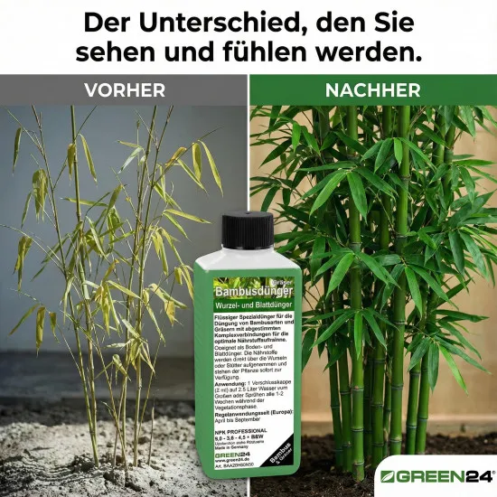 Bambusdünger – 250ml Spezialdünger für alle Bambus-Arten & Ziergräser | Für explosives Wachstum & Asia-Garten-Flair | Ideal für Sichtschutz-Bambus & Kübelpflanzen