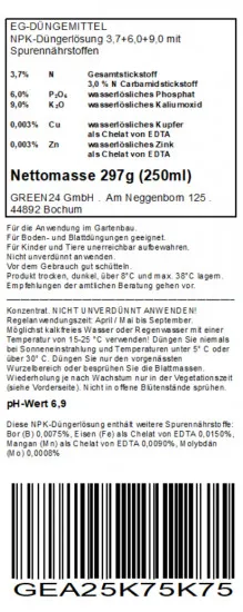 Geranien-Dünger Pelargonien Flüssigdünger 250ml