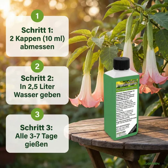Engelstrompeten Dünger, 250ml, Spezial-Flüssigdünger für Brugmansia & Datura, fördert extreme Blütenfülle, intensiven Duft & kräftiges Wachstum, für alle Engelstrompeten-Arten