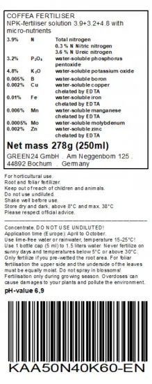 Kaffee-Pflanzen Dünger Coffea arabica düngen 250ml