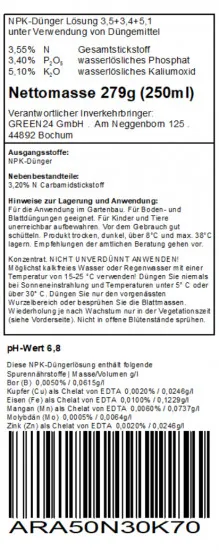 Aronstab Dünger Arum düngen Flüssigdünger 250ml