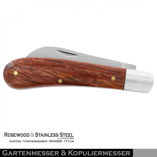 Gartenmesser Kopuliermesser RH3006 Rosenholz & Edelstahl-Klinge