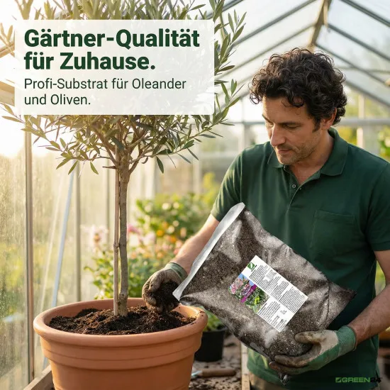 Oleander-Erde Oliven-Erde Substrat PROFI LINE 10 Liter – Spezialerde mit Langzeitdünger für Balkon & Terrasse