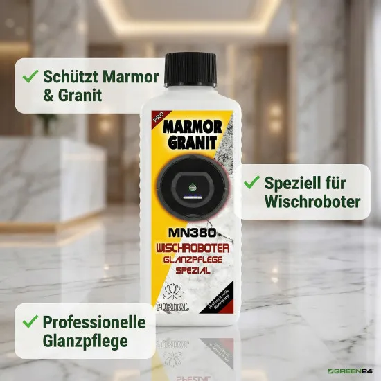 GREEN24 MN380 Marmor & Granit Reiniger für Wischroboter - Naturstein-Experte 250ml