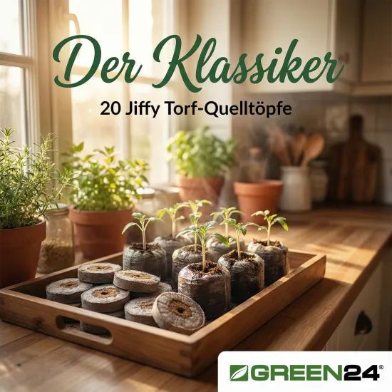 20 Stück Torf-Quelltöpfe Ø44mm Made by Jiffy® Torf Quell-Tabletten