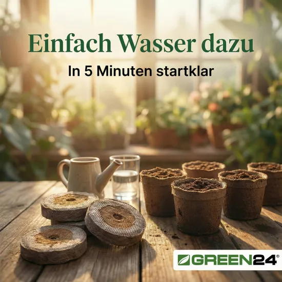 100 Stück Torf-Quelltöpfe Ø44mm Made by Jiffy® Torf Quell-Tabletten – Perfekte Anzucht für kräftige Pflanzen