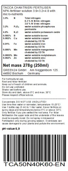 Fledermausblume Tacca chantrieri Dünger 250ml