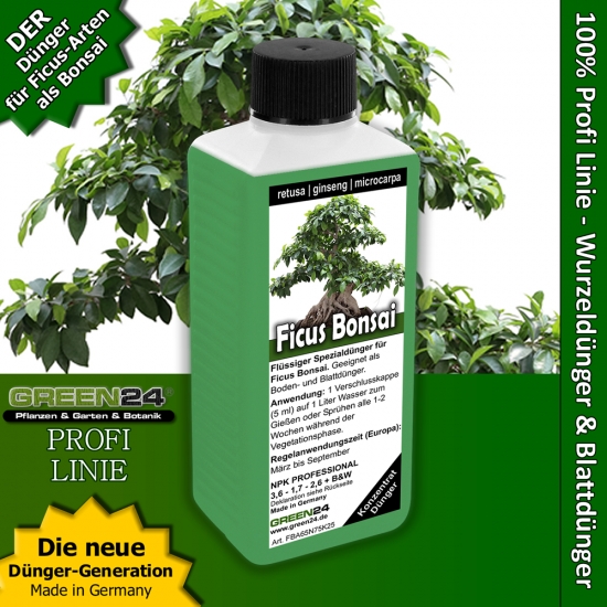 Ficus Bonsai Liquid Fertilizer 250ml for Ficus ginseng, retusa, microcarpa