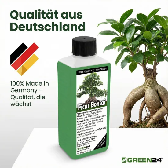 Ficus Ginseng Bonsai Dünger – 250ml Spezialdünger für tropische Zimmerbonsais | Fördert charakteristische Luftwurzeln & Stammverdickung | Optimal für Ficus microcarpa