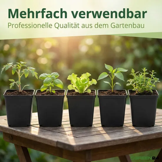 10 St. Pflanztöpfe 8x8x8,5cm Vierecktopf Profi Anzuchttopf