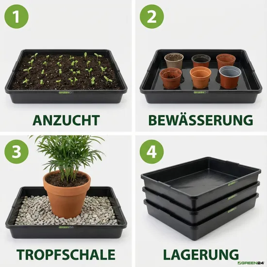 PROFI Gewächshaus-Wanne XL 565 – Wasserdichte Universalwanne für professionelle Anzucht (15 Liter)