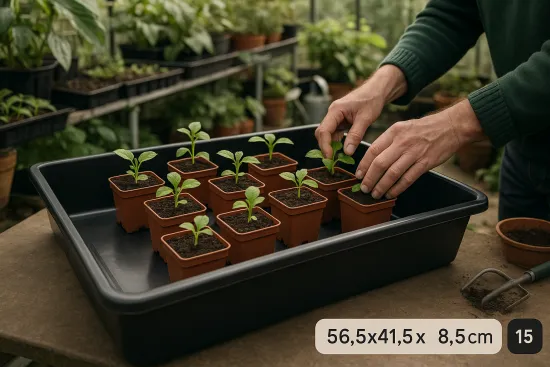 PROFI Gewächshaus-Wanne XL 565 – Wasserdichte Universalwanne für professionelle Anzucht (15 Liter)