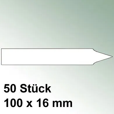50 große Steck Etiketten aus Kunststoff Maße 100 x 16mm
