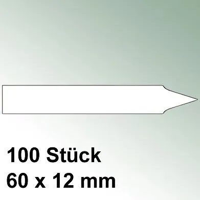 100 kleine Steck Etiketten Kunststoff Maße 60 x 12mm