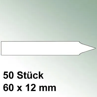 50 kleine Steck Etiketten Kunststoff Maße 60 x 12mm
