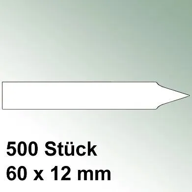 500 kleine Steck Etiketten Kunststoff Maße 60 x 12mm