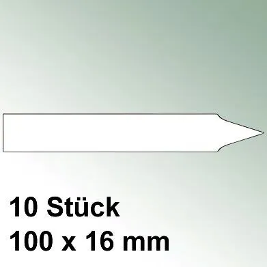 10 große Steck Etiketten aus Kunststoff Maße 100 x 16mm