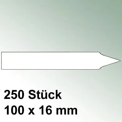 250 große Steck Etiketten aus Kunststoff Maße 100 x 16mm