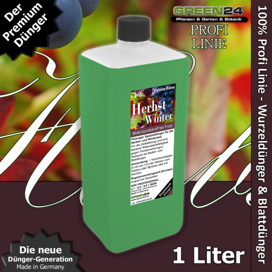 Herbst- + Winter-Dünger - Kalium+ XL 1 Liter - Kaliumdünger für bessere Winterhärte der Pflanzen