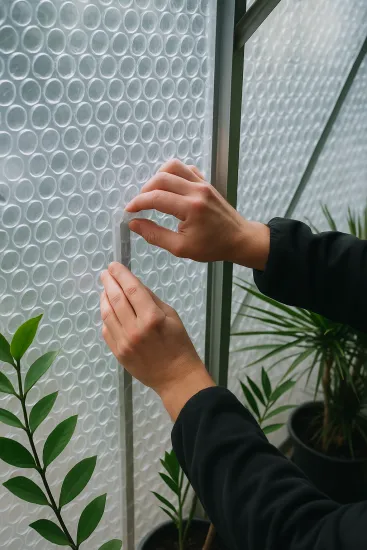 Profi-Winterschutz-Isolierfolie 5m (7,5m2) Extrastarke Noppenfolie für Gewächshaus & Pflanzen (150cm breit, 150µ) PRO3 Luftpolsterfolie