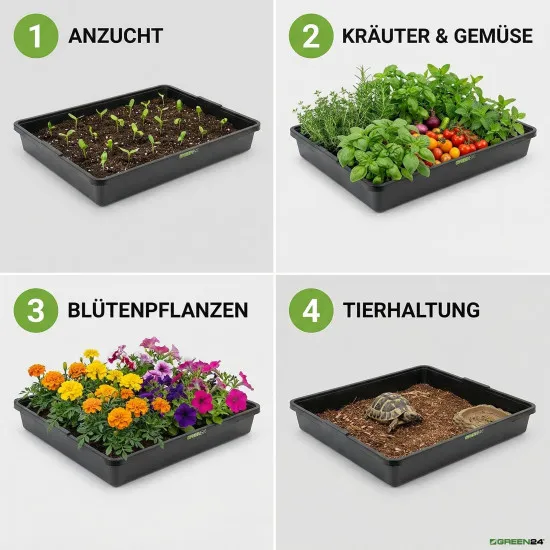 Profi Gewächshaus-Wanne XL565G gelocht für Pflanzen, Gewächshäuser und Garten