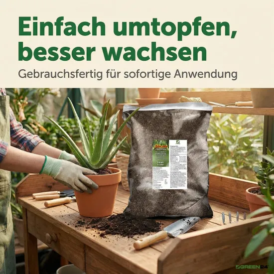 Aloe Vera Erde Spezial – 5 Liter Premium-Substrat für Sukkulenten | Für Aloe barbadensis Miller & alle Aloe-Arten | Mit Langzeitdünger & Drainage-Technologie