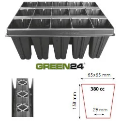 QP 15T15 BTP Baumschulen Anzuchtplatte Topfplatte 28x36cm (15 eckíge Töpfe BxLxH 65x65x150 mm) stabile Profi Multitopf-Platte