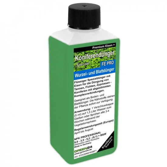 Spezial Koniferen-Dünger FE Pro 250ml für Tannen, Fichten, Kiefern, Zypressen mit extra Eisen