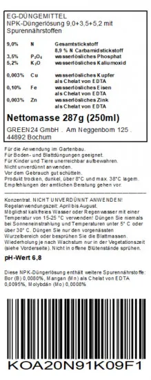 Spezial Koniferen-Dünger FE Pro 250ml für Tannen, Fichten, Kiefern, Zypressen mit extra Eisen
