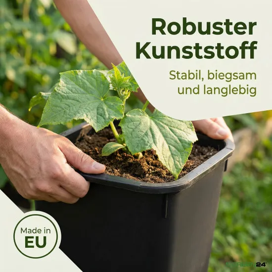 15 Stück XXL Pflanztöpfe 25 x 25 x 26 cm - 11 Liter Volumen