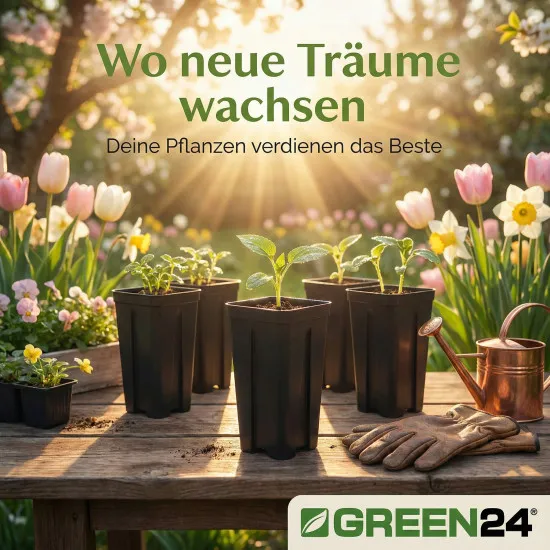 20 Stck. Vierecktopf 7 x 7 x 18 cm - Profi Spezialtopf für die Anzucht von Tiefwurzlern