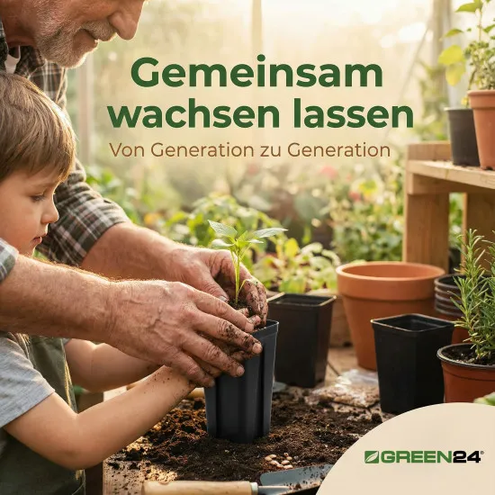 10 Stck. Vierecktopf 7 x 7 x 18 cm - Profi Spezialtopf für die Anzucht von Tiefwurzlern