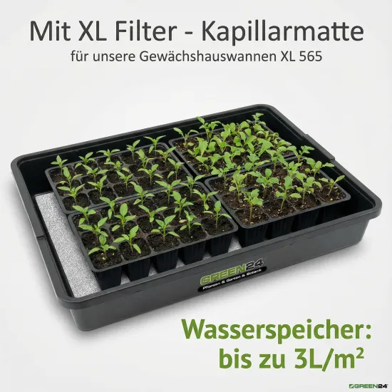 KM-XL565 Kapillar Gewächshaus-Wanne Profi wasserdicht für die automatische Bewässerung der Pflanzen per Kapillarmatte