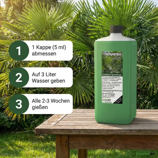 Trachycarpus Dünger XL 1 Liter für Hanfpalmen Tessinerpalmen Trachycarpus fortunei wagnerianus