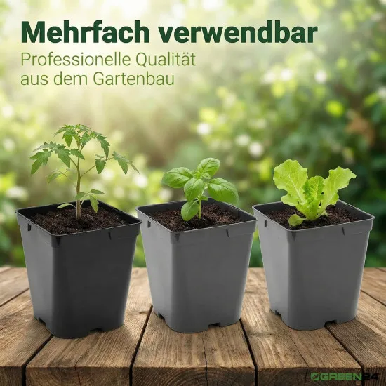 10 Stück XL Pflanztöpfe 16,0 x 16,0 x 16,5 cm - 3 Liter Volumen