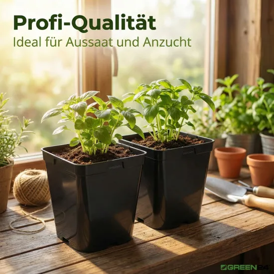 50 Stück XXL Pflanztöpfe 18,6 x 18,6 x 20,0 cm - 5 Liter Volumen