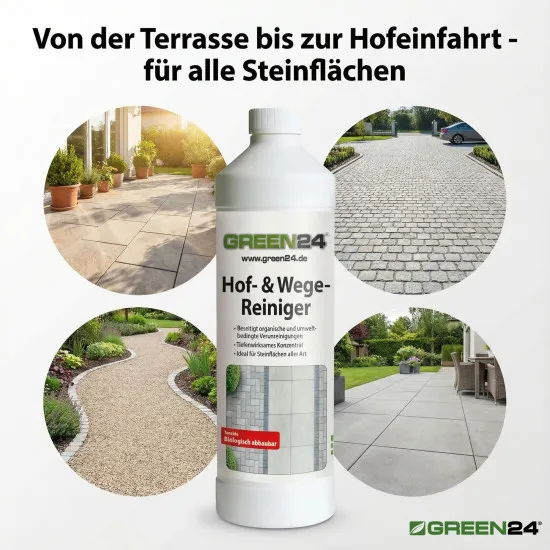 Profi Hof- und Wegereiniger 3 Liter - 600m² - Radikal Reiniger für Steinflächen aller Art