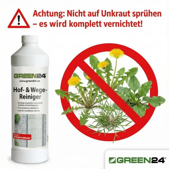 Profi Hof- und Wegereiniger 3 Liter - 600m² - Radikal Reiniger für Steinflächen aller Art