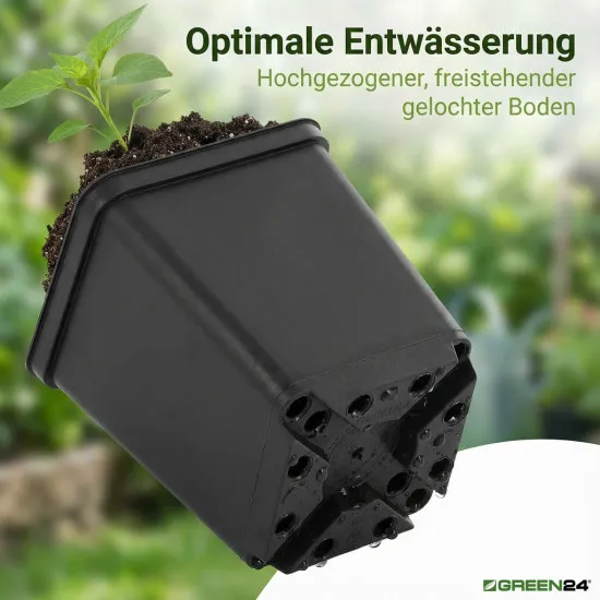 100 St. Pflanztöpfe 8x8x8,5cm Vierecktopf Profi Anzuchttopf