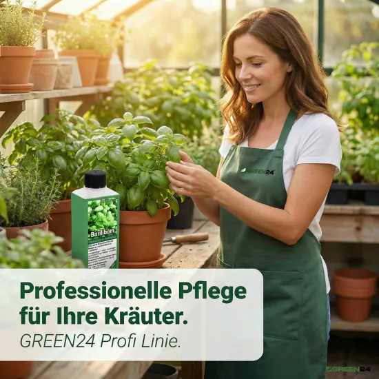 Basilikum-Dünger Pro 250ml – NPK-Flüssigdünger für Ocimum basilicum | Spezialdünger für Starkzehrer in Topfkultur | Blatt- & Wurzeldünger | GREEN24 PROFI LINIE